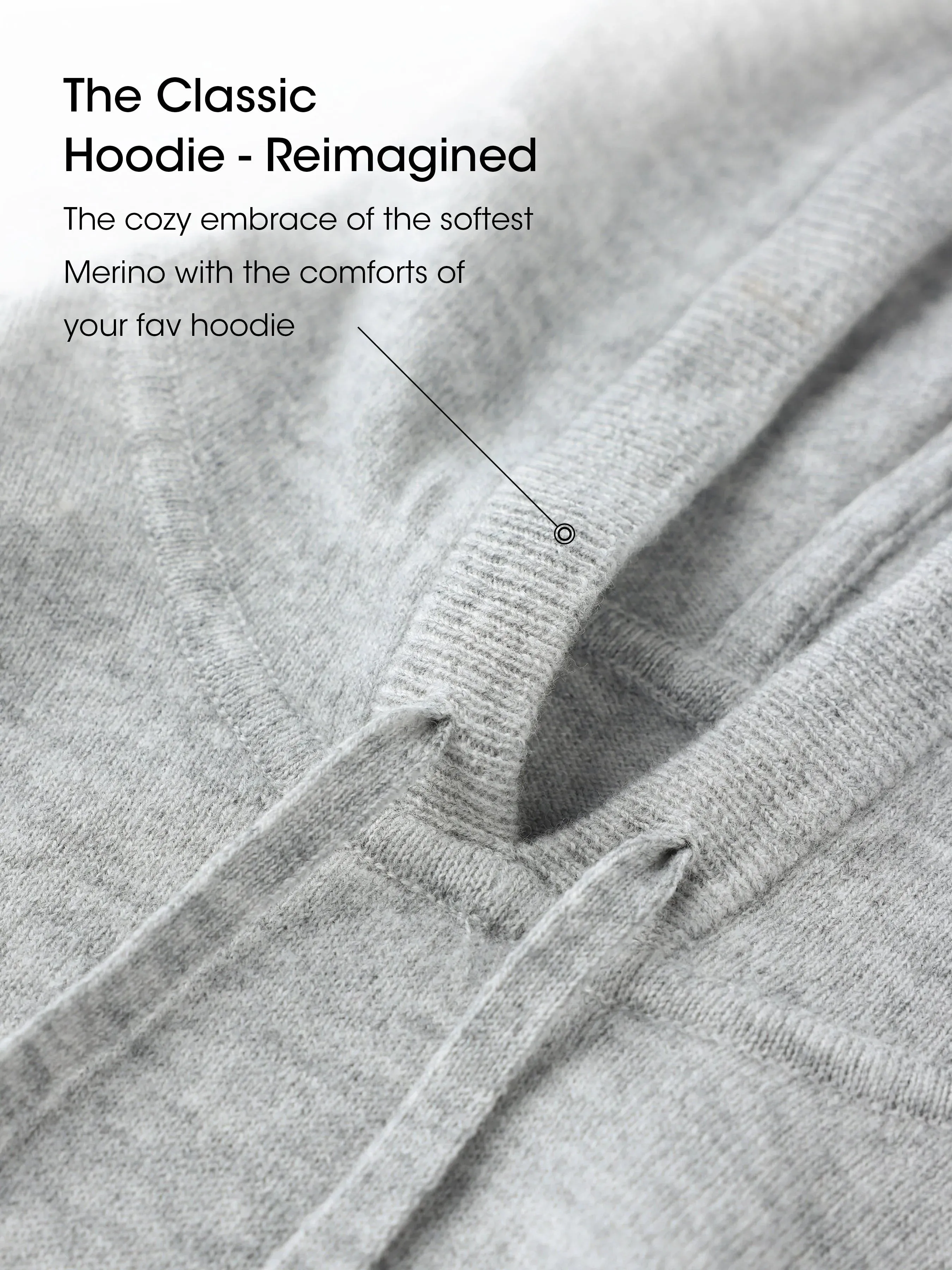 Alaia 100% Merino Wool Grey Relaxed Fit Hoodie
