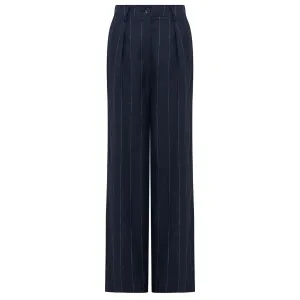 Cable | Freya Linen Pant | Navy Stripe