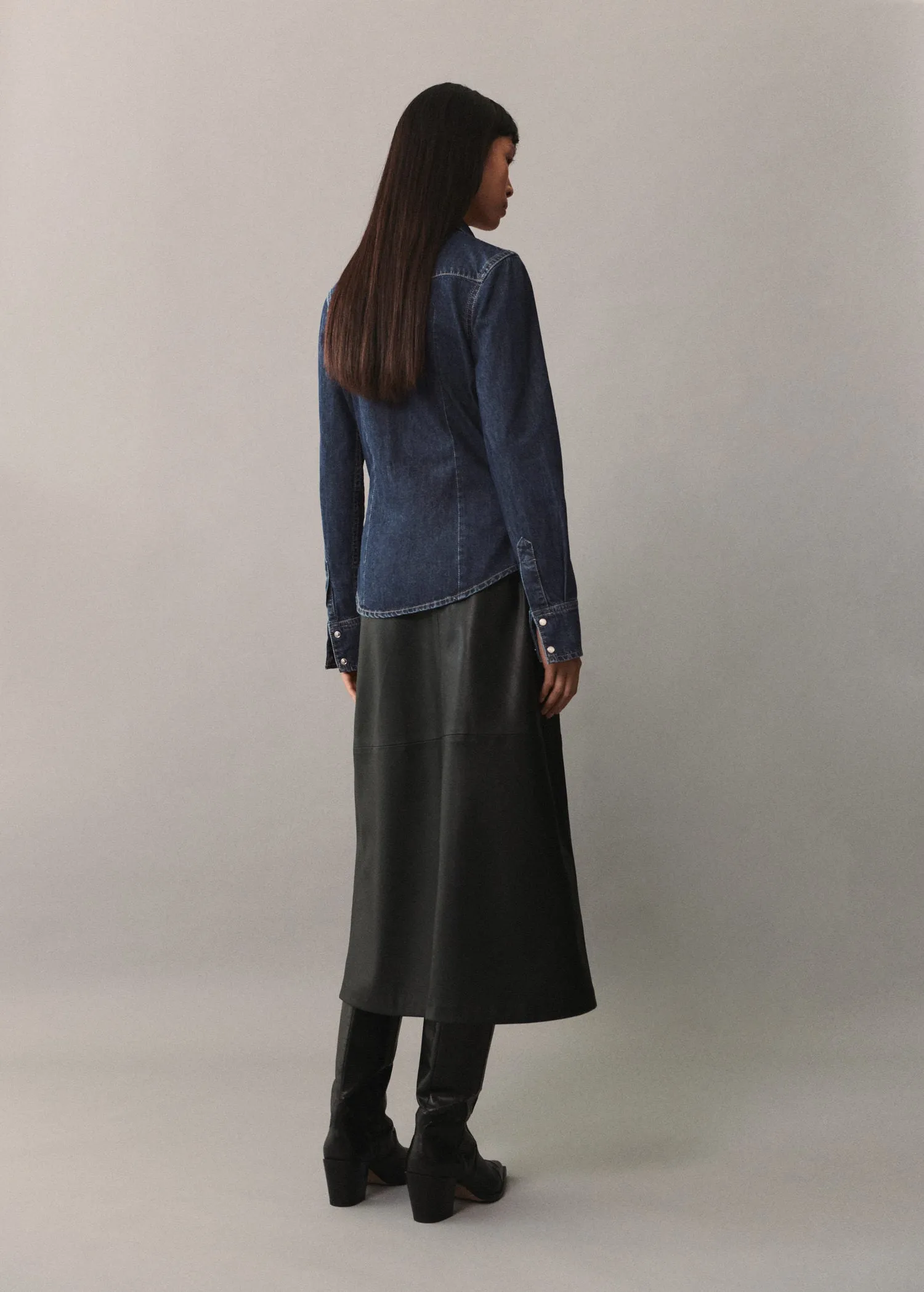 Chest-pocket denim shirt - Open Blue