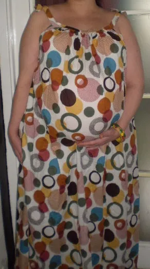 Circle Bubbles Maternity Maxi Pillowcase Dress