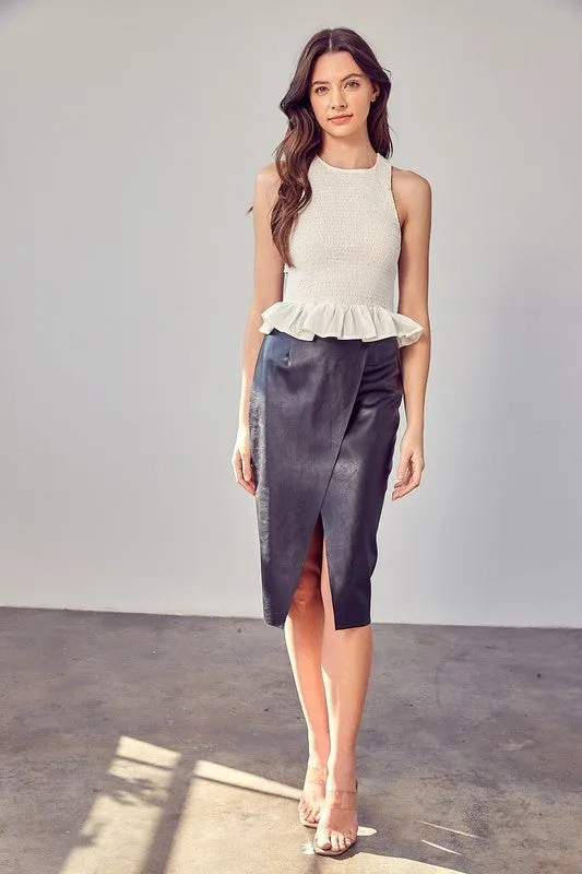 DO   BE COLLECTION Cute White Smocked Criss Cross Back Top
