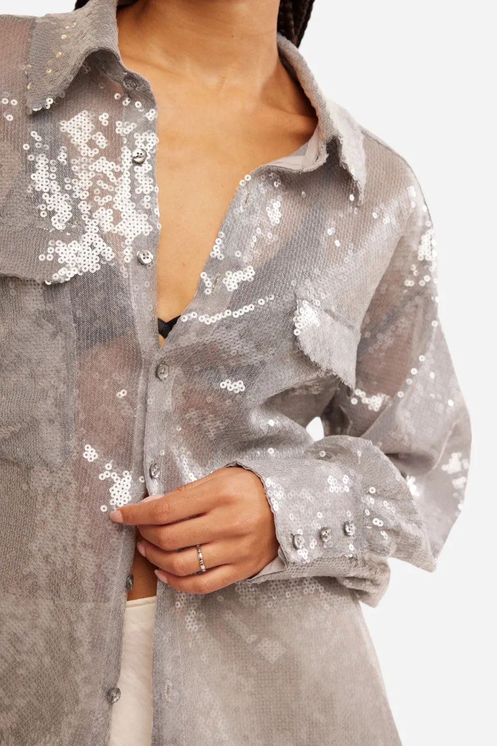 Free People Disco Margarita Button Down in Rocket