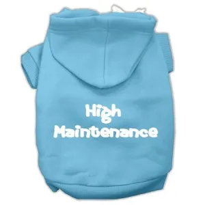 High Maintenance Screen Print Pet Hoodies Baby Blue M (12)