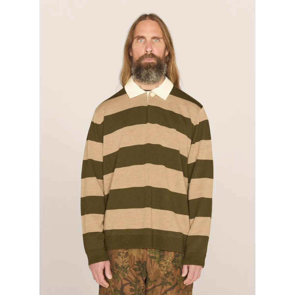 JJ Rugby Shirt Green/Sand (men)
