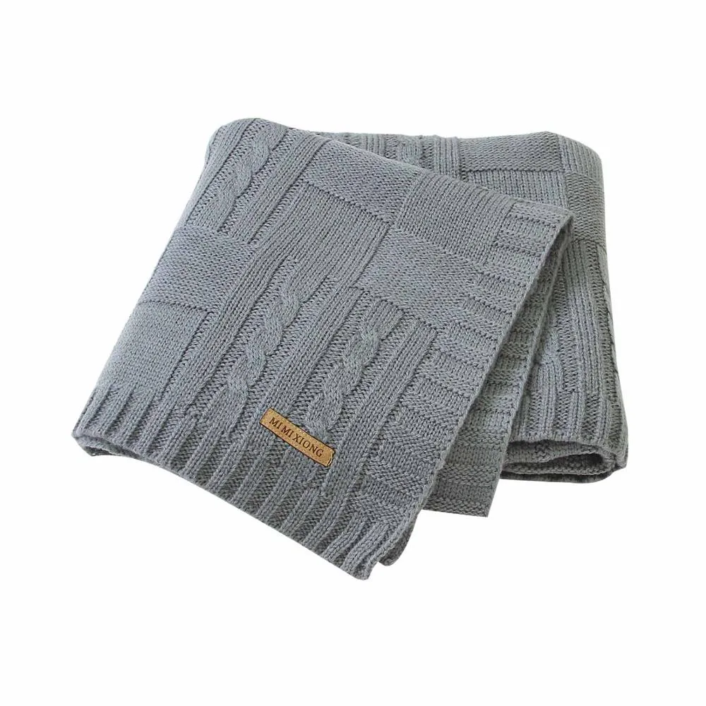 Knitting Wool Newborn Baby Swaddle Blanket Bedding Quilt For Toddler Outside -169
