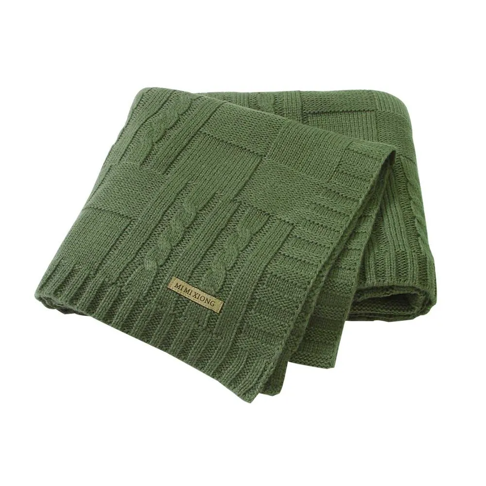 Knitting Wool Newborn Baby Swaddle Blanket Bedding Quilt For Toddler Outside -169