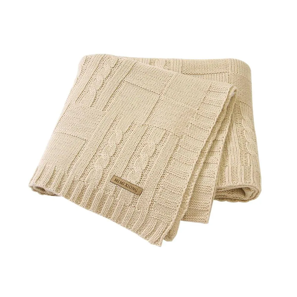Knitting Wool Newborn Baby Swaddle Blanket Bedding Quilt For Toddler Outside -169
