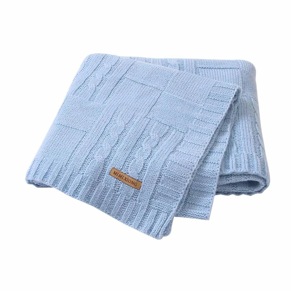 Knitting Wool Newborn Baby Swaddle Blanket Bedding Quilt For Toddler Outside -169