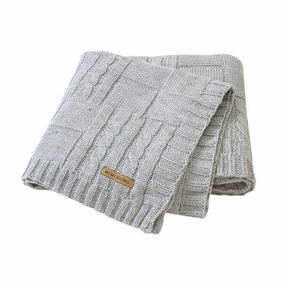 Knitting Wool Newborn Baby Swaddle Blanket Bedding Quilt For Toddler Outside -169