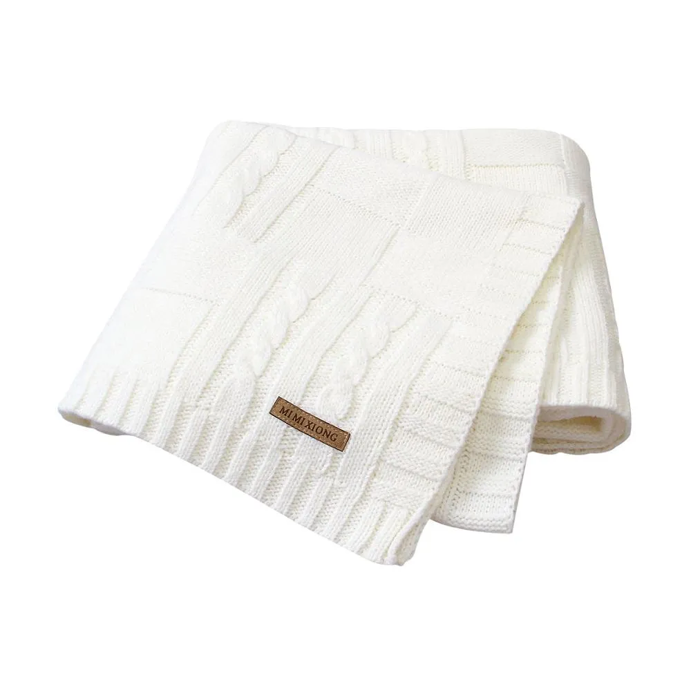 Knitting Wool Newborn Baby Swaddle Blanket Bedding Quilt For Toddler Outside -169
