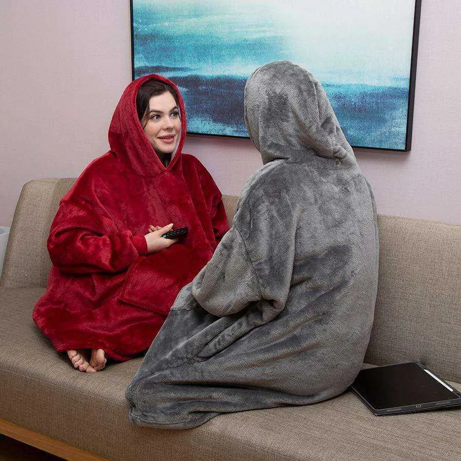 Large Hoodie Blanket With Sleeves