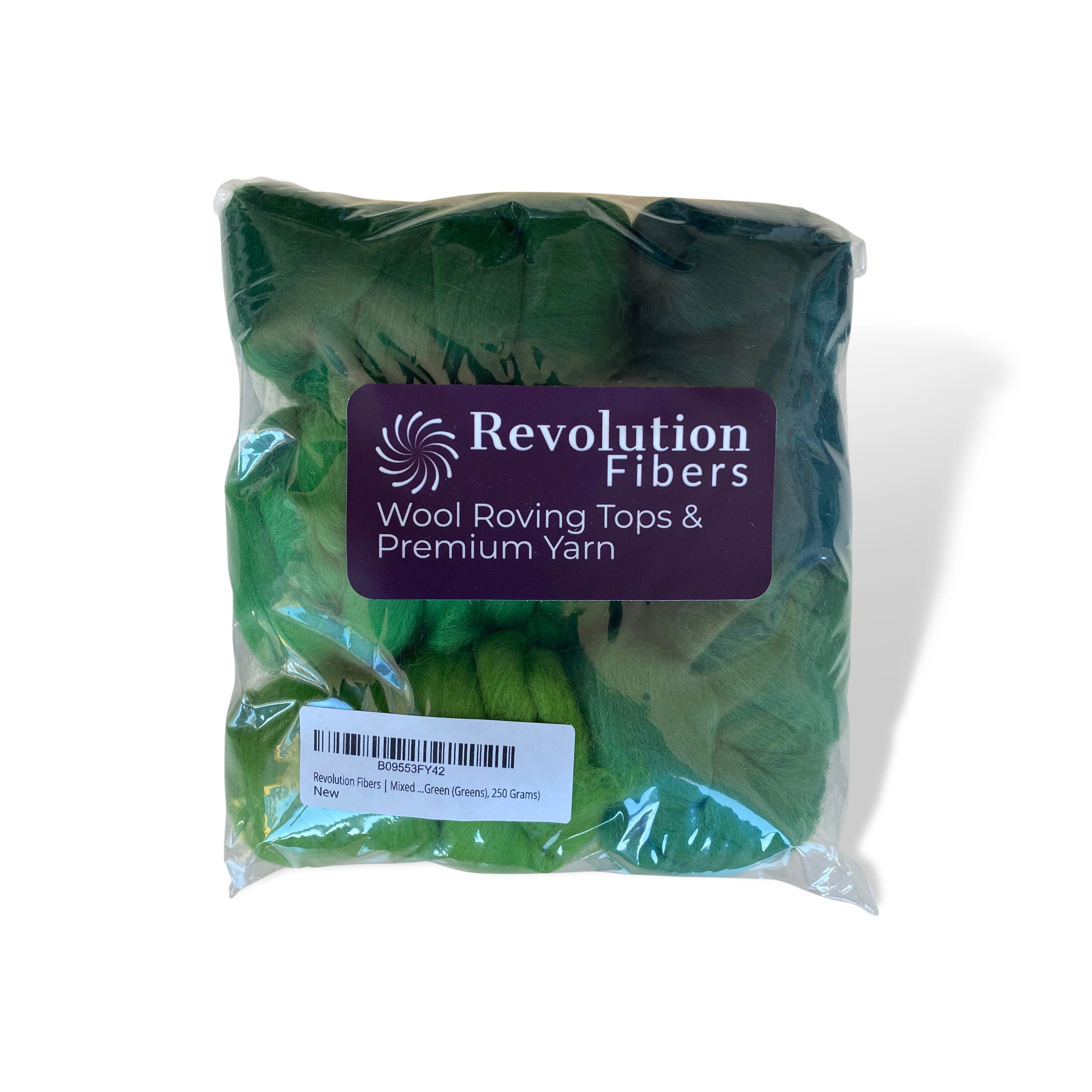 Mixed Merino Wool Variety Pack | Grand Green (Greens) 250 Grams, 23 Micron