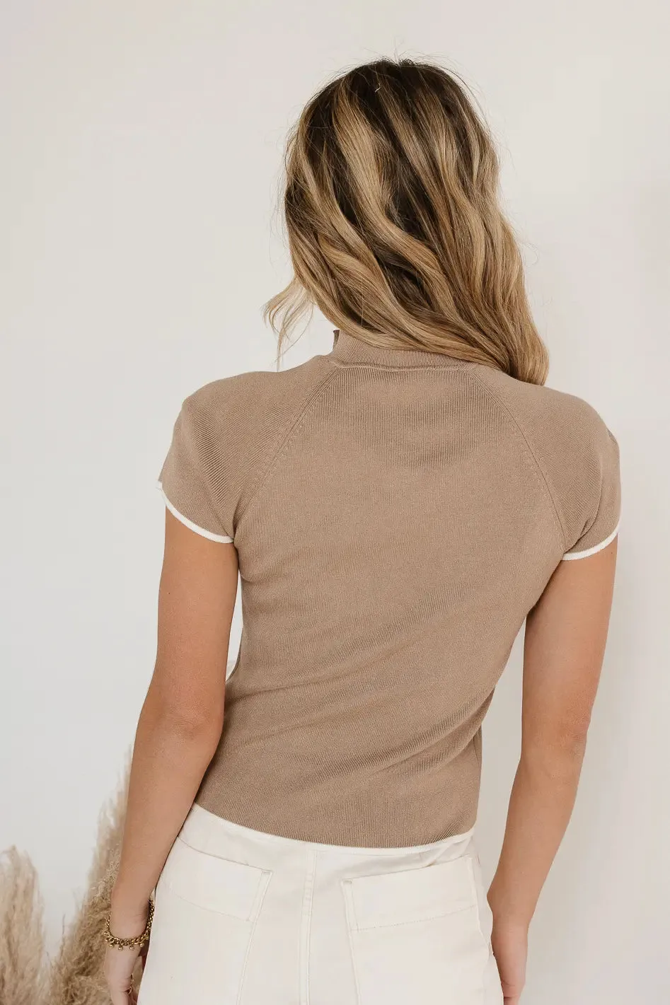 Mona Knit Top in Taupe