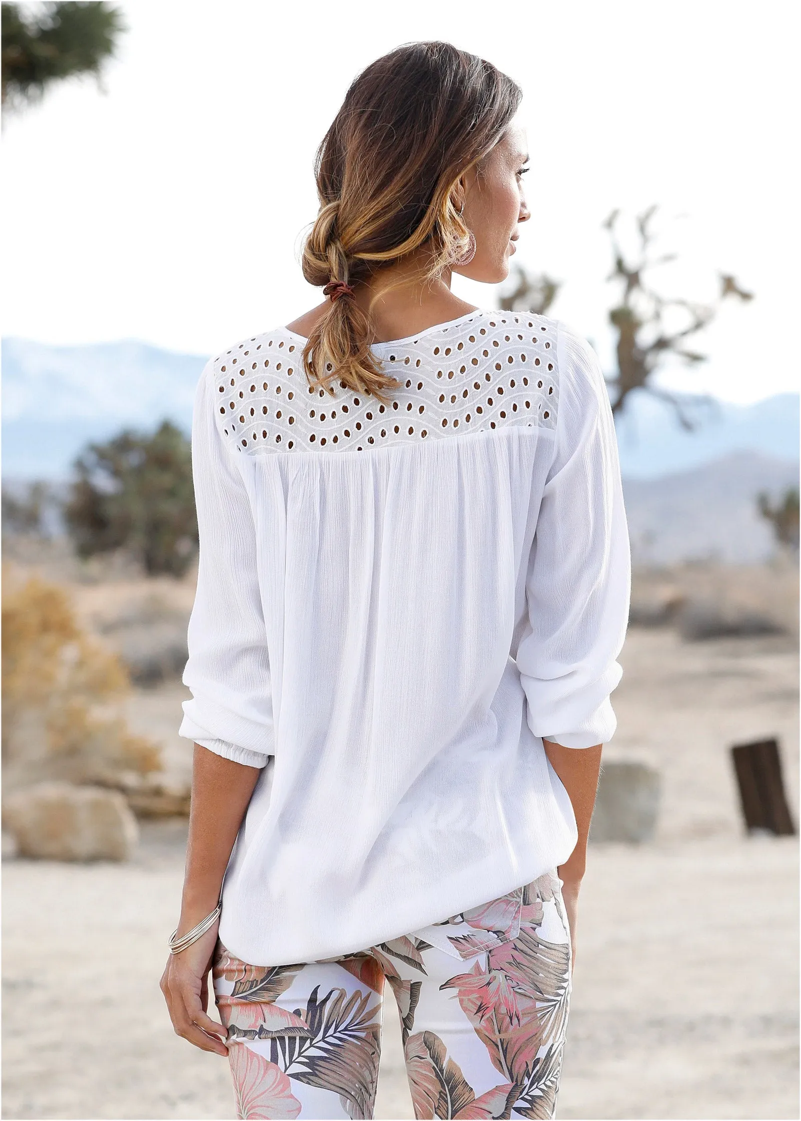 Oversize Tie-Front Blouse - White