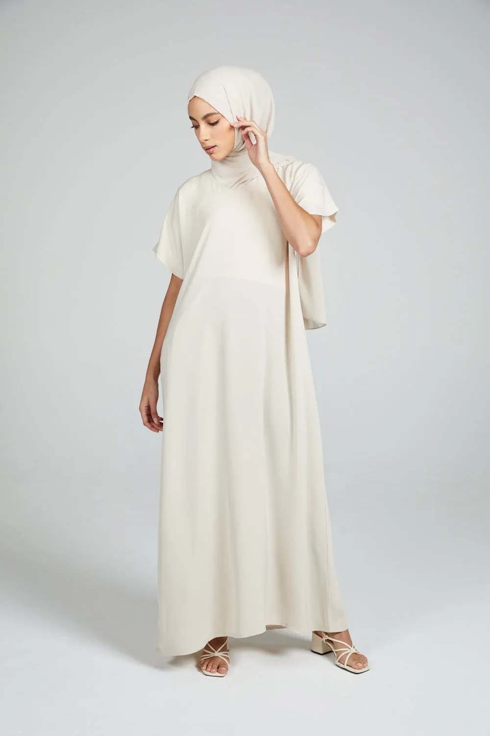 Premium Nidha Inner Slip Dress - Almond Milk