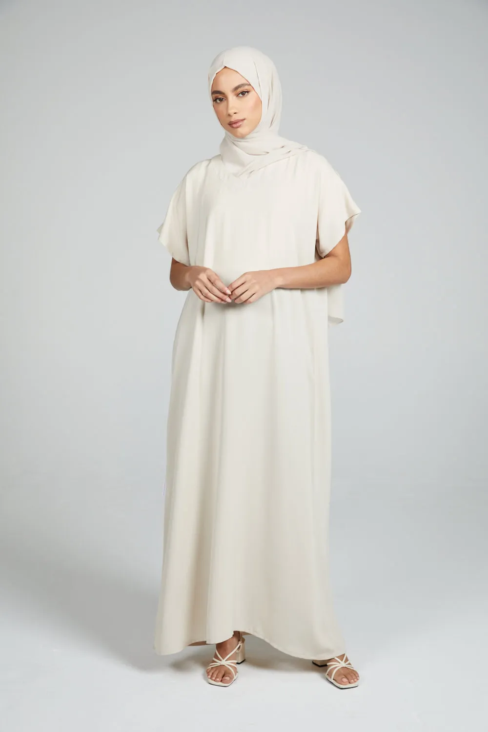 Premium Nidha Inner Slip Dress - Almond Milk