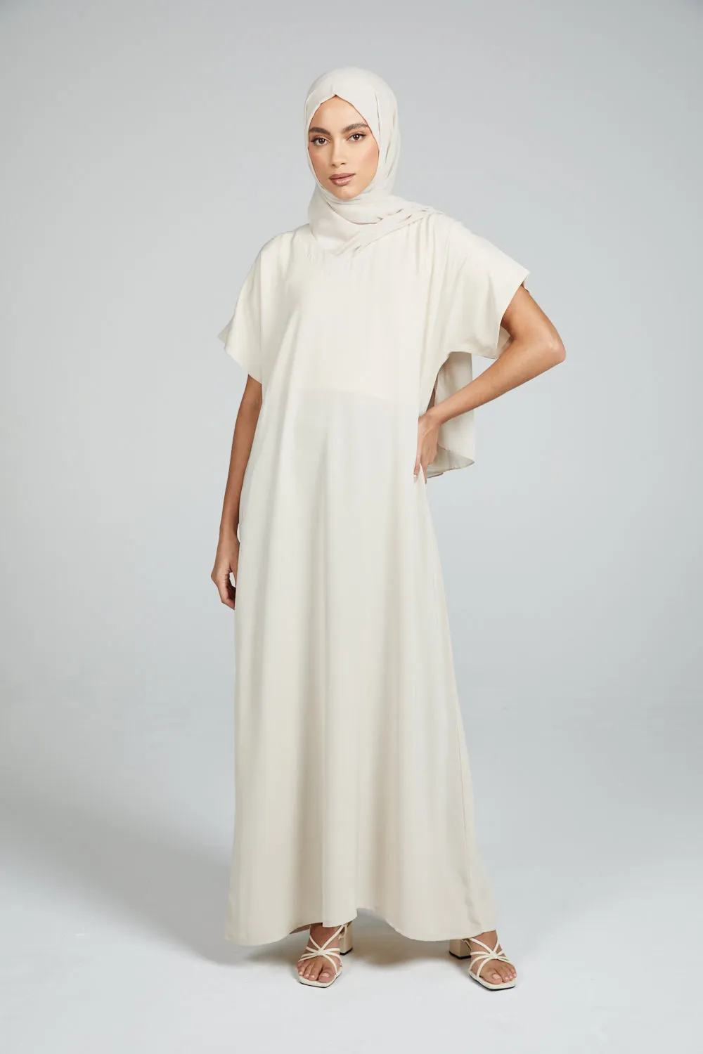 Premium Nidha Inner Slip Dress - Almond Milk
