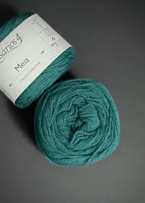 Rosários4 Meia. Merino 4ply Yarn - Teal 19