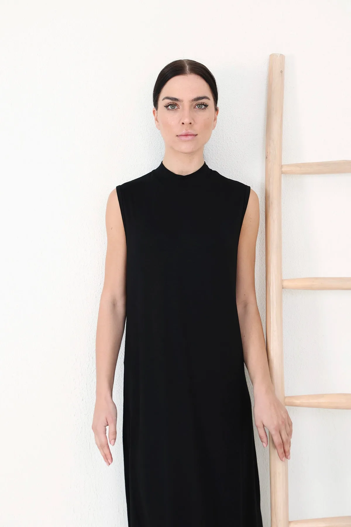 Sleeveless Slip Dress - Black