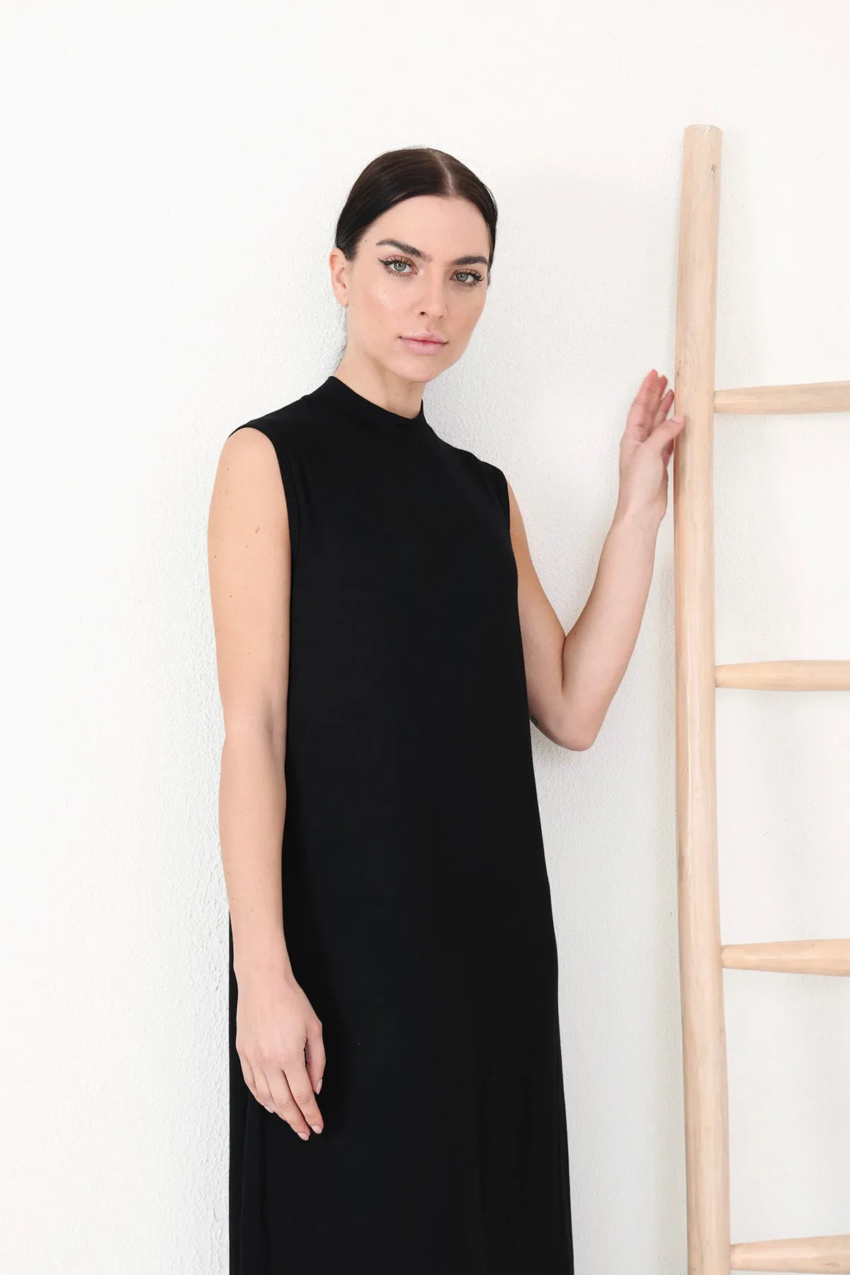 Sleeveless Slip Dress - Black