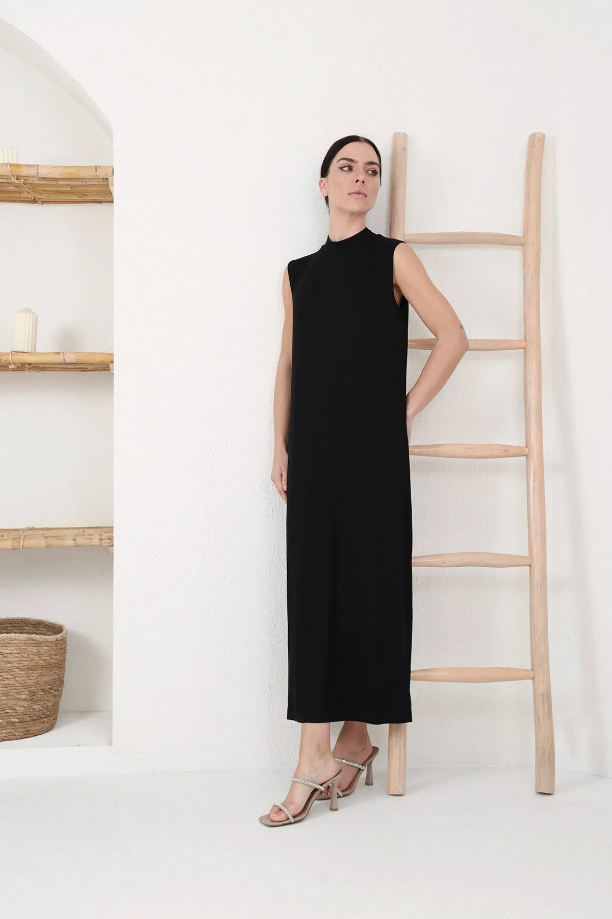 Sleeveless Slip Dress - Black