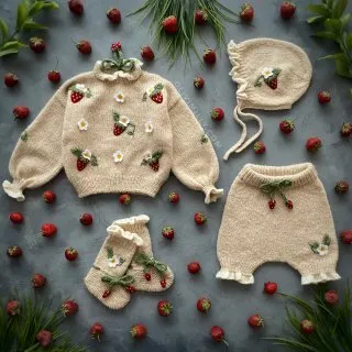 Strawberries Pullover | Wheat