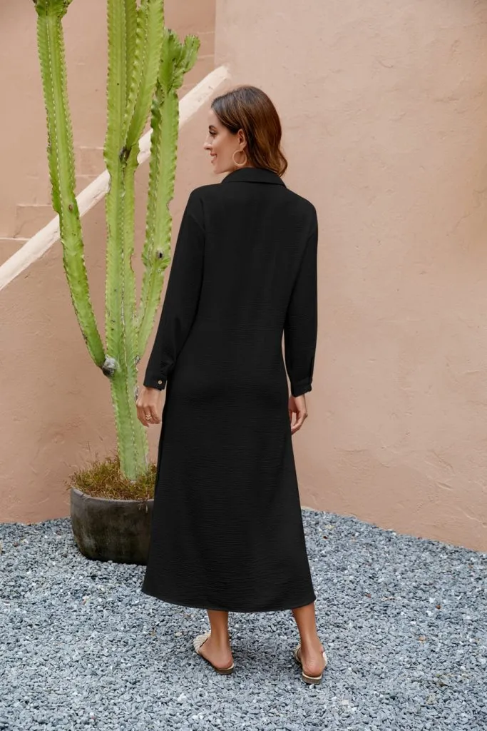 V-Neck Side Split Long White Beach Dress