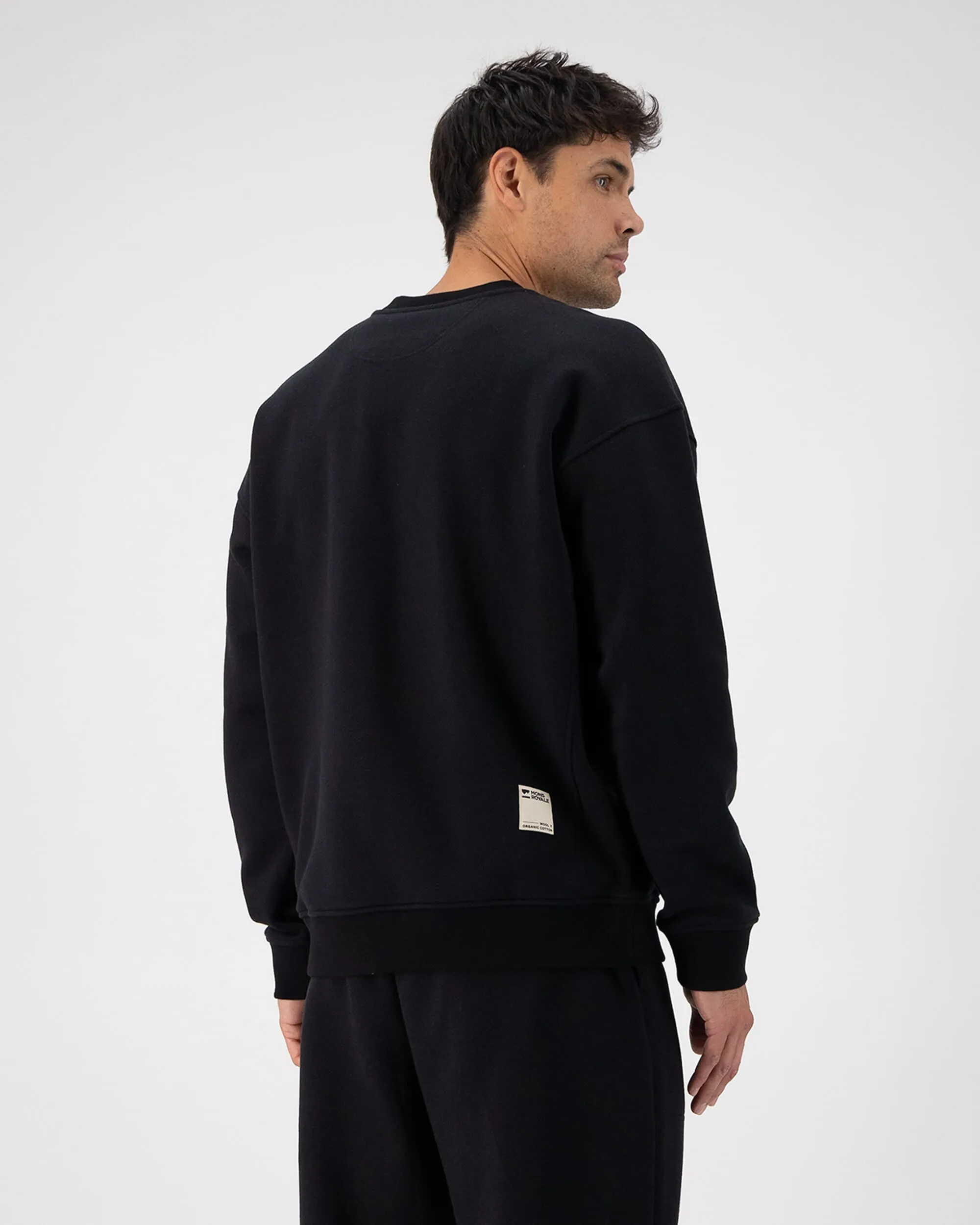Verdant Merino Organic Cotton Crew - Black