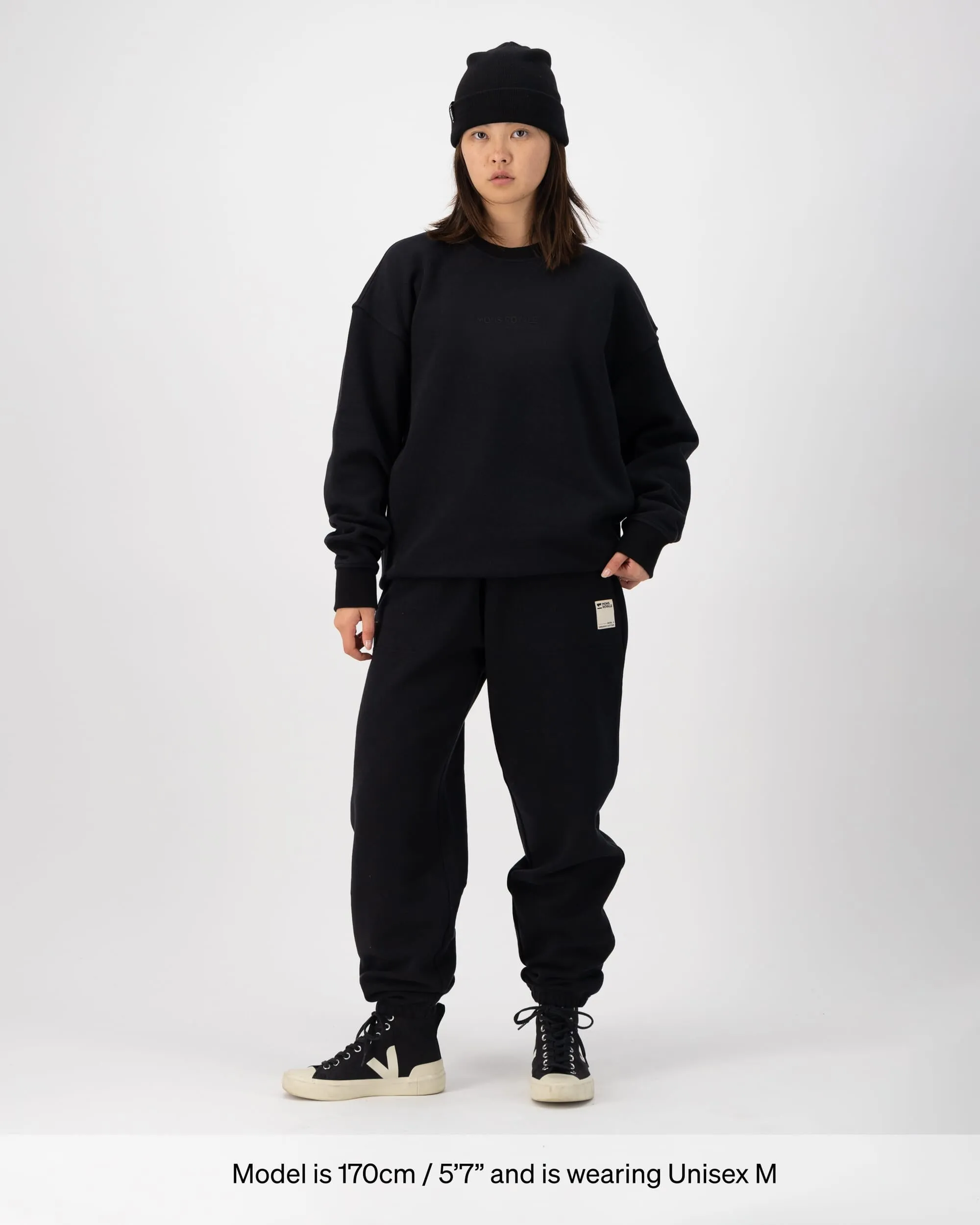 Verdant Merino Organic Cotton Crew - Black