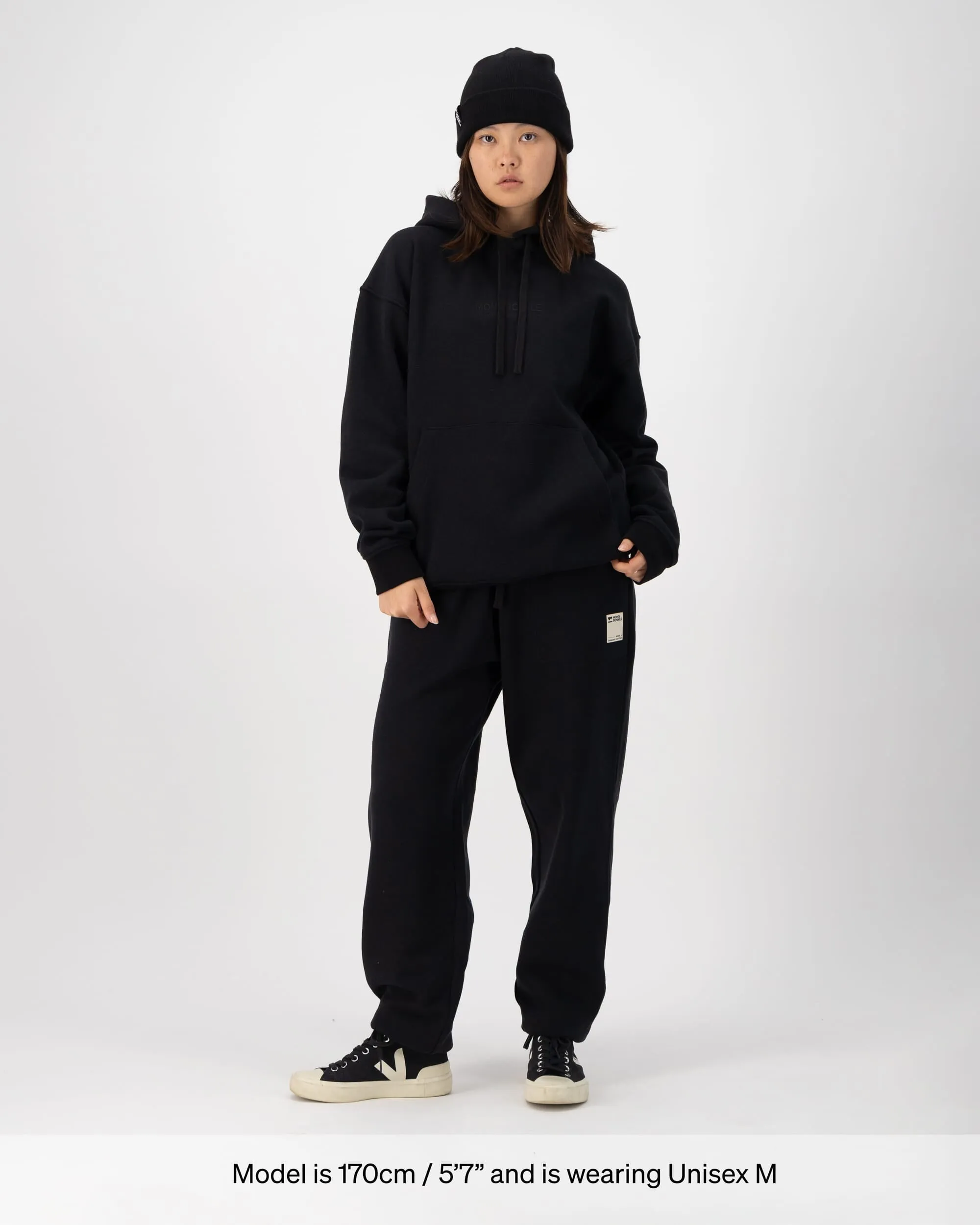 Verdant Merino Organic Cotton Hoody - Black