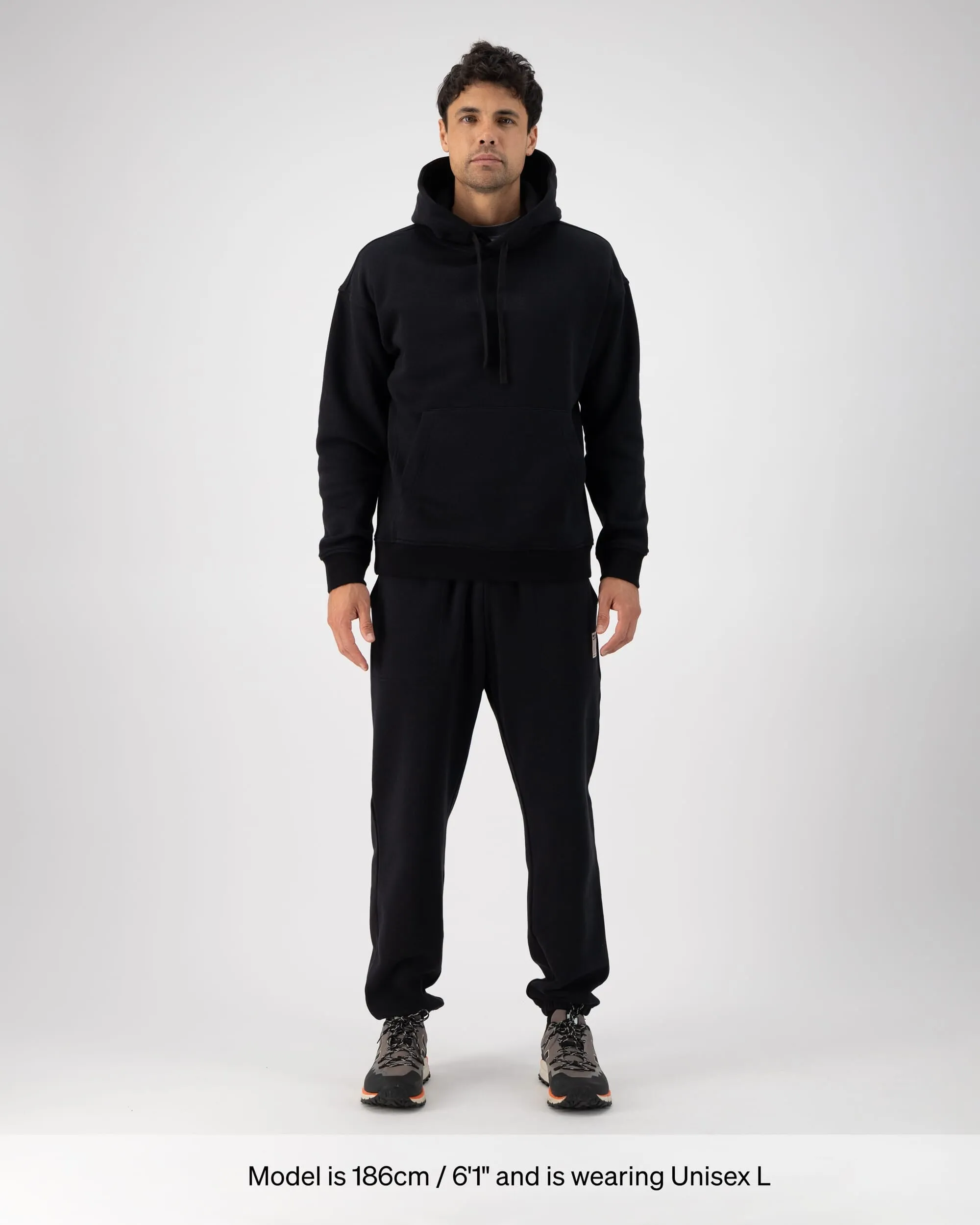 Verdant Merino Organic Cotton Hoody - Black