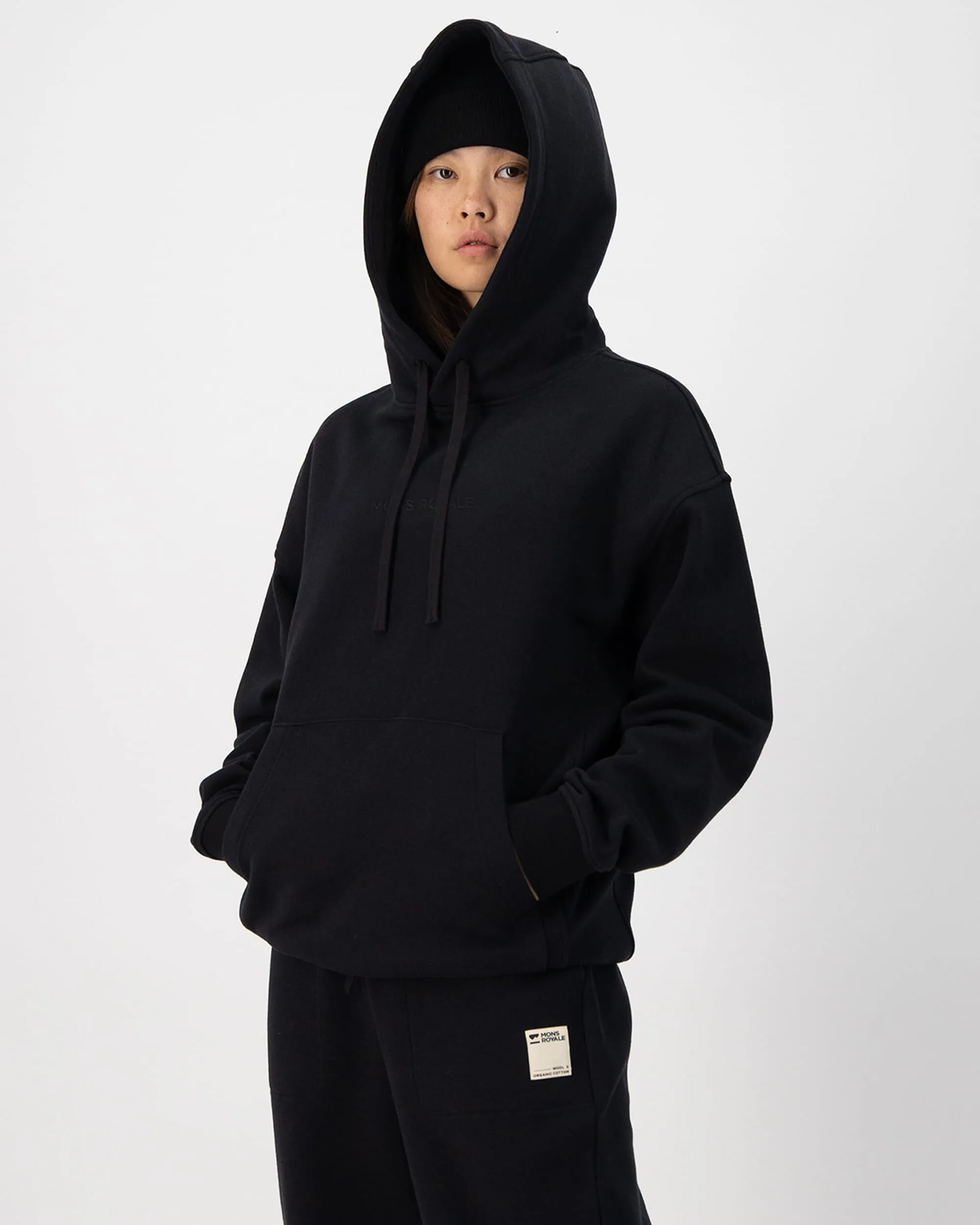 Verdant Merino Organic Cotton Hoody - Black