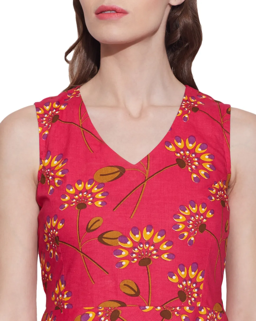 Womens Accessories Cotton Printed Dress,Machine Washable,W-CPD34-1605, Size-34 Inch