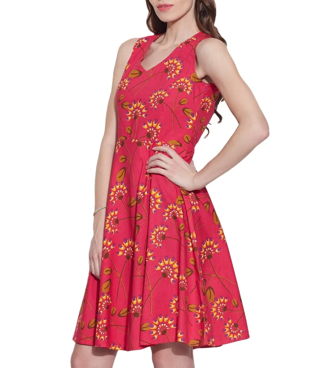 Womens Accessories Cotton Printed Dress,Machine Washable,W-CPD34-1605, Size-34 Inch